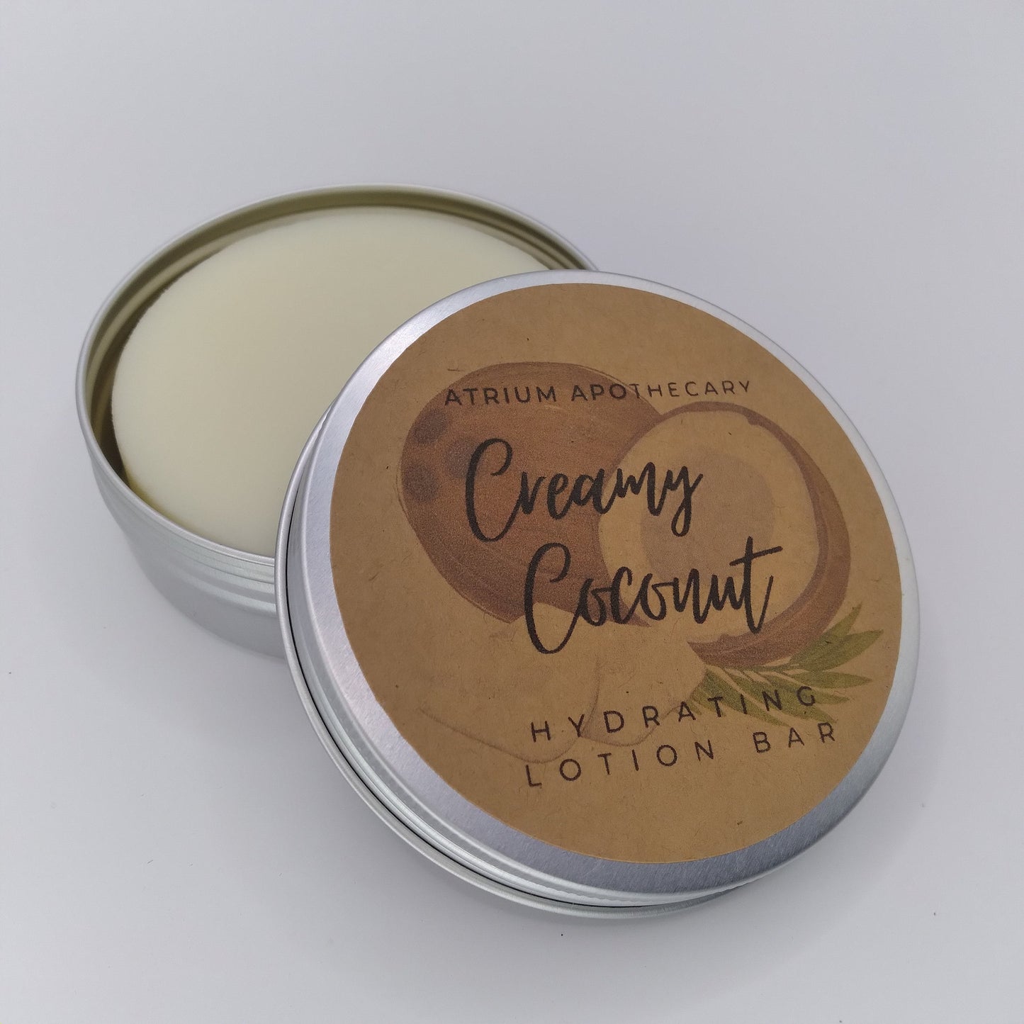 Creamy Coconut Lotion Bar | Hydrating | Solid Lotion Bar | Travel and Body | Refills | Tin Case