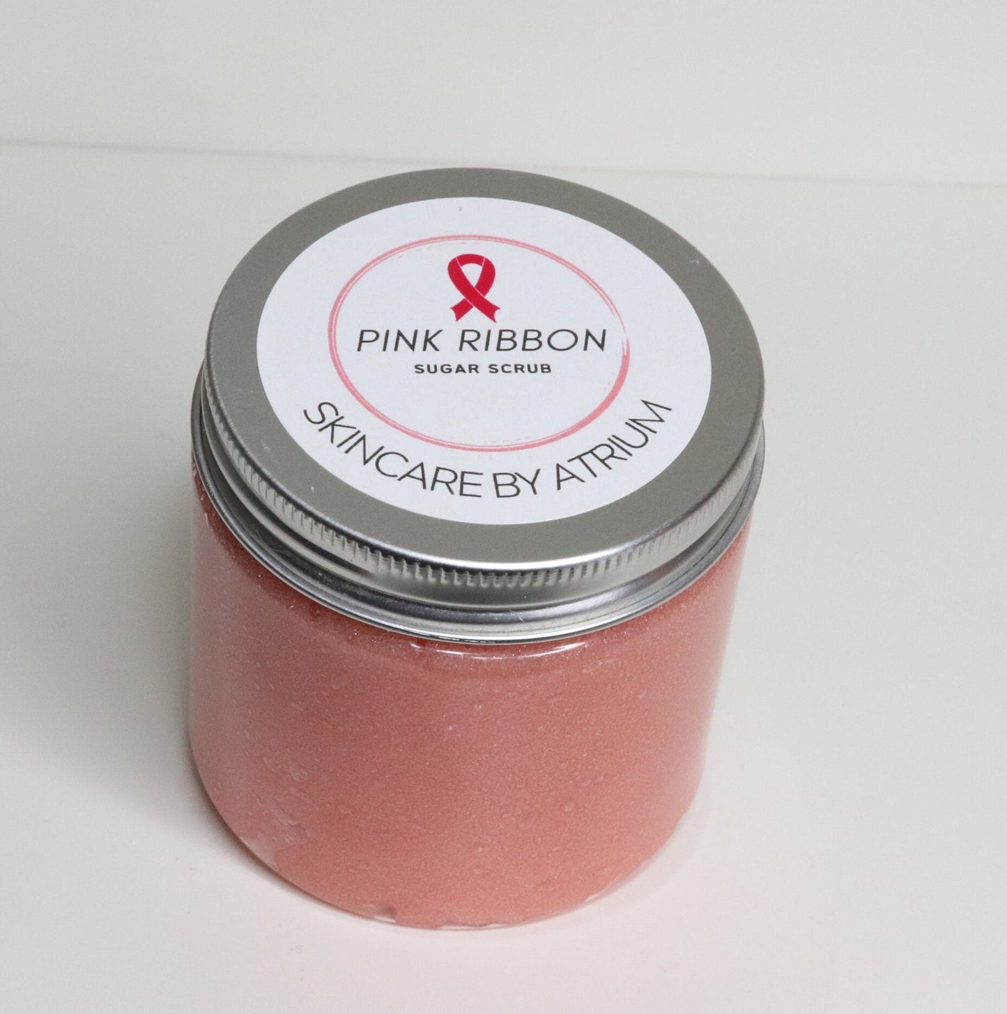 Pink Ribbon Sugar Scrub, fragrance notes of lemon zest | cotton candy | vanilla | moonflower.