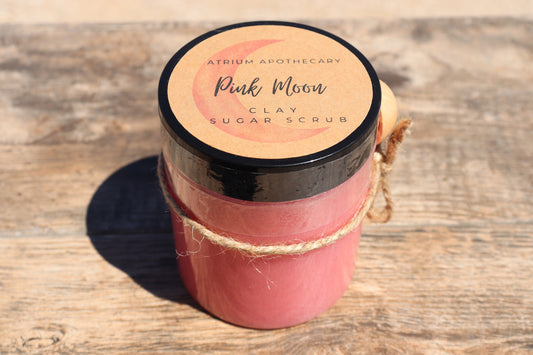 Clay Sugar Scrub- Pink Moon | lemon drops | cotton candy | vanilla | moonflower | caramel