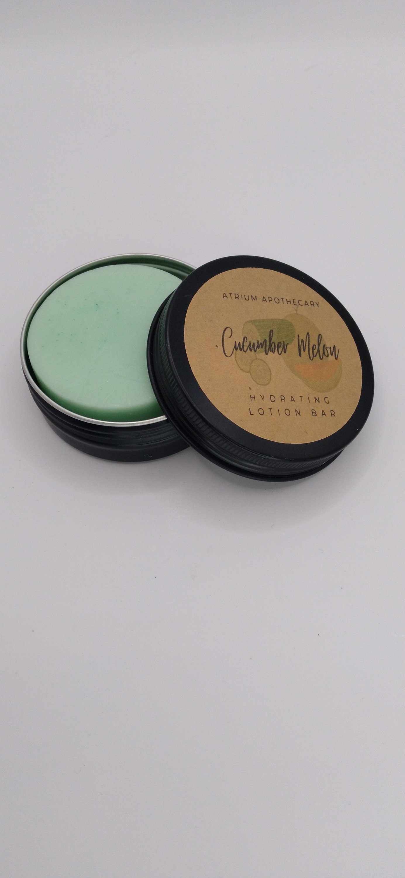 Cucumber Melon Lotion Bar | Hydrating | Solid Lotion Bar | Travel and Body | Refills | Tin Case