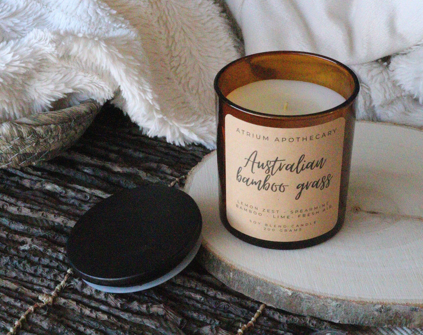Australian Bamboo Grass Candle | Lime Lemon Mint Lavender | Fall Holiday Gift For Mom