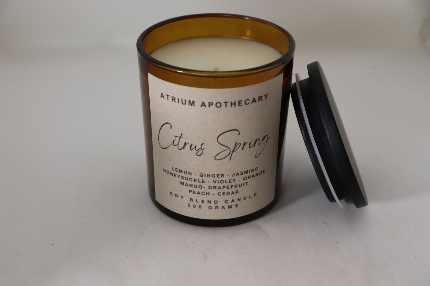 Citrus Spring | Lemon | Ginger | Jasmine | Honeysuckle | Violet | Orange | Peach | Cedar Scented Candle