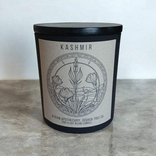 Evergreen Plum Candle | Kashmir | 10oz Soy Blend | Matte Black Jar | Holiday Gift