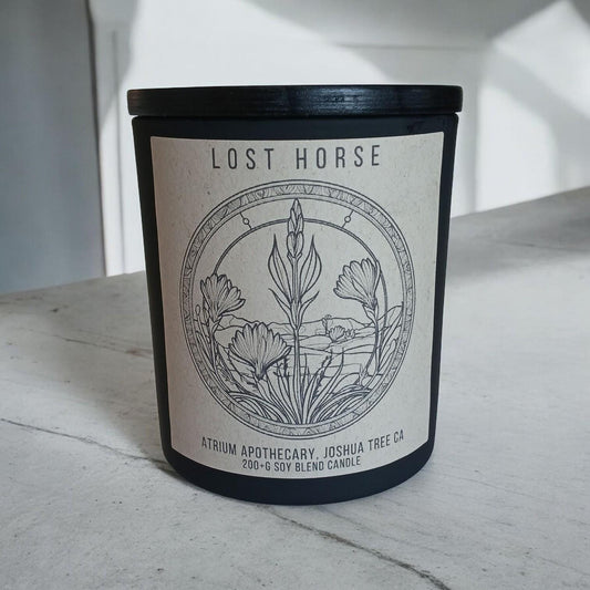 Leather Bergamot Jasmine Candle | Lost Horse | 10oz Soy Blend | Masculine Gift